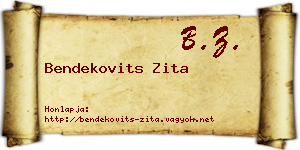 Bendekovits Zita névjegykártya